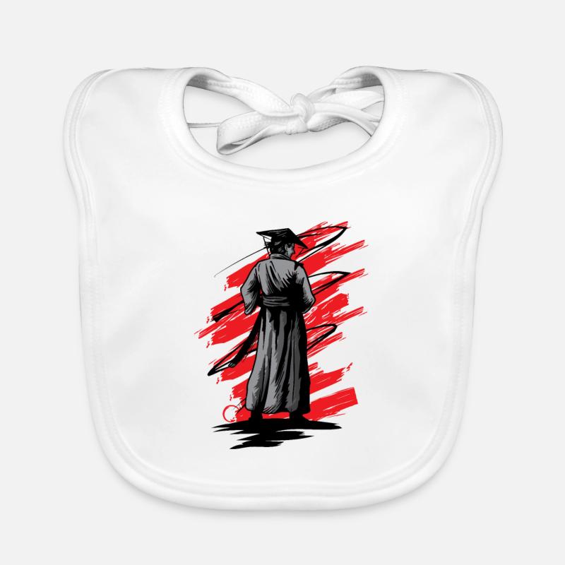 Vintage Turned Back Samurai Organic Baby Bibs