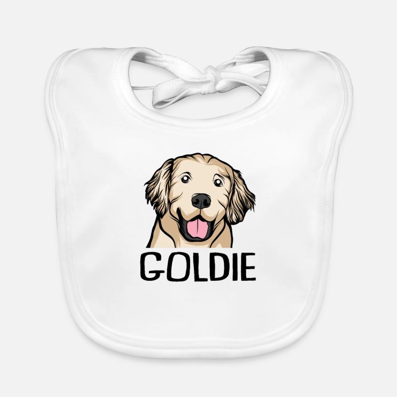 Golden Retriever - Bavoir bio Bébé - blanc