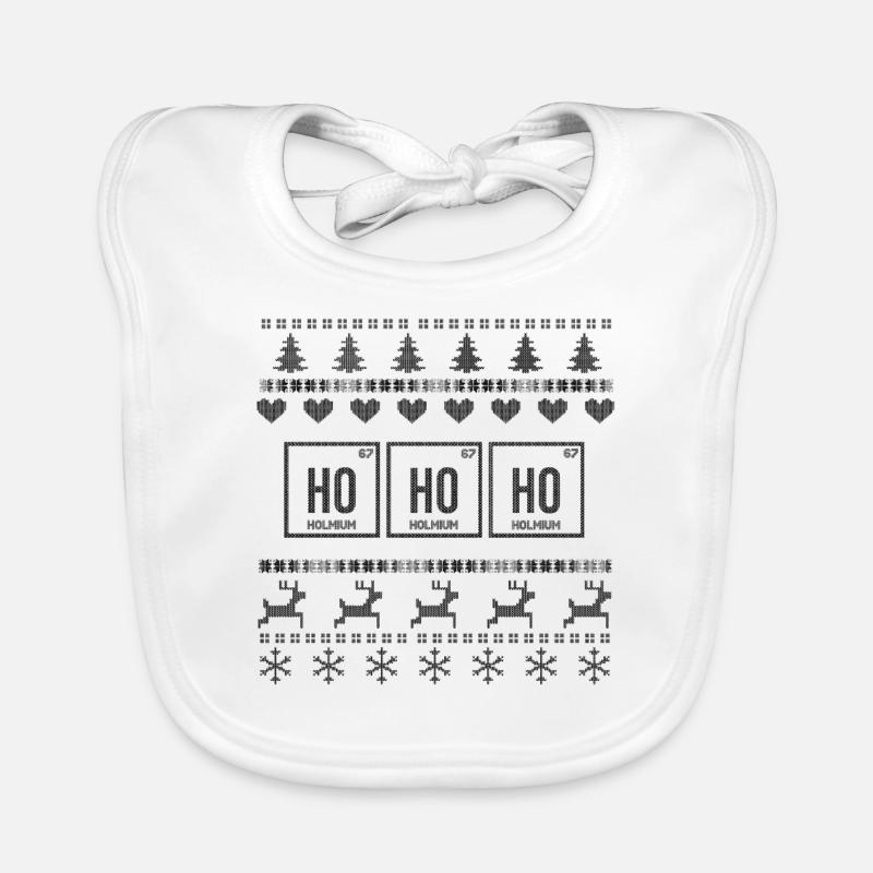 Noël Ho Ho Ho - Bavoir bio Bébé - blanc