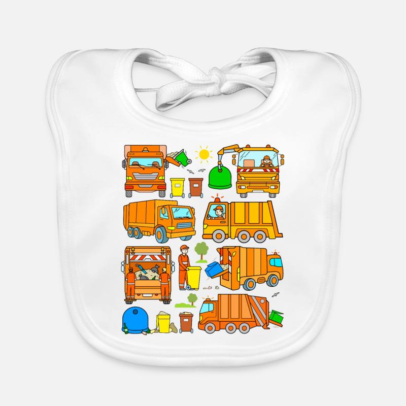Vehicles Garbage Man Trucks Garbage Collection Garbage Trucks Organic Baby Bibs
