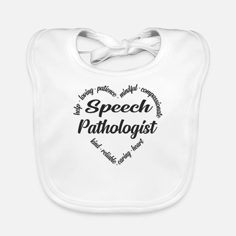 Speech Pathologist Heart Word Baby Bio-Lätzchen