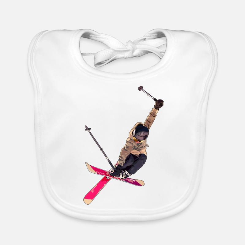 Skiing Organic Baby Bibs