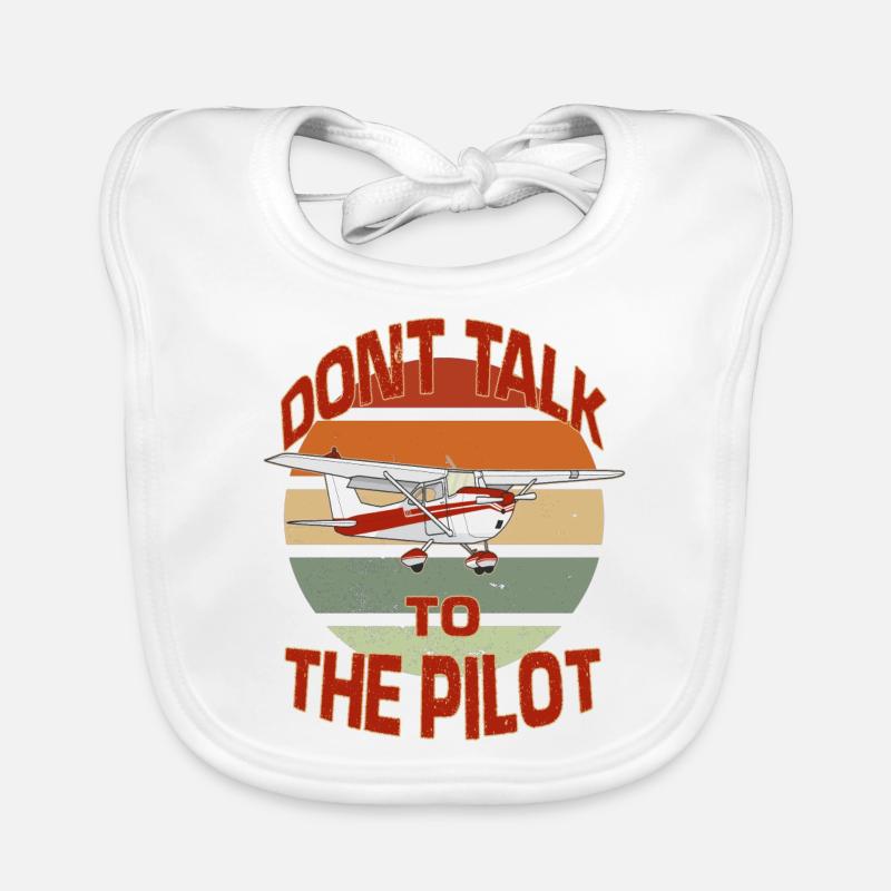 Retro Pilot Model Airplane Hobby Pilot Flyer Organic Baby Bibs