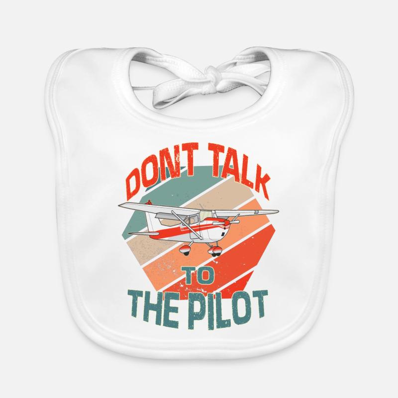 Retro Pilot Model Airplane Pilot Model Flight Organic Baby Bibs