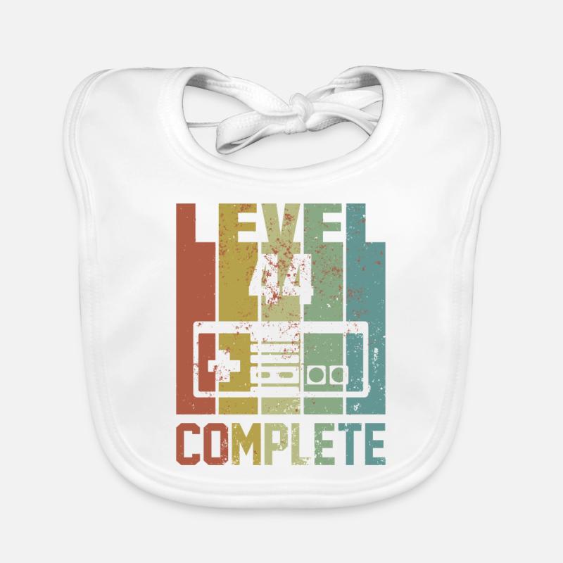 Level 44 complete Geburtstagsshirt Geschenk Baby Bio-Lätzchen