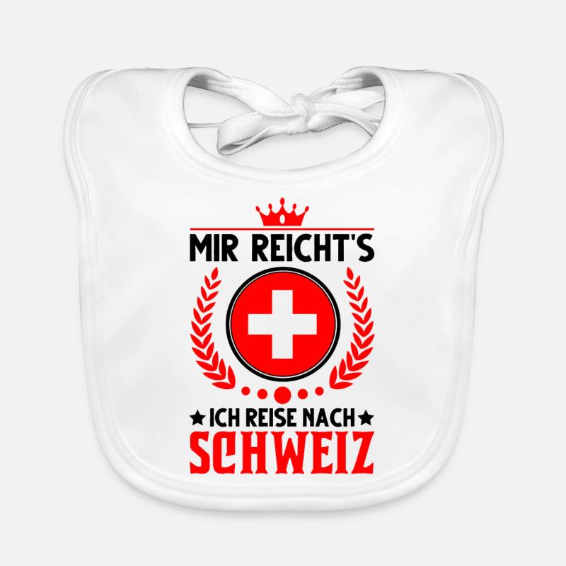Schweiz Urlaub Spruch Schweizer Flagge Geschenk Baby Bio-Lätzchen
