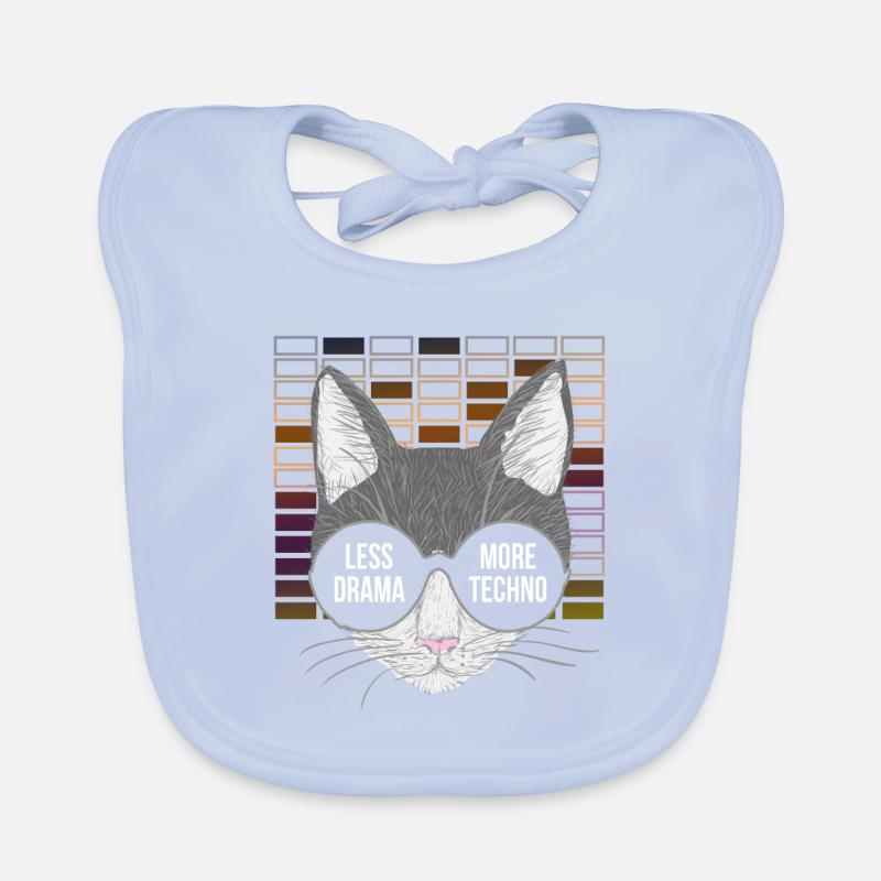 Moins de drame Plus de musique techno et de chats Bavoir bio Bébé