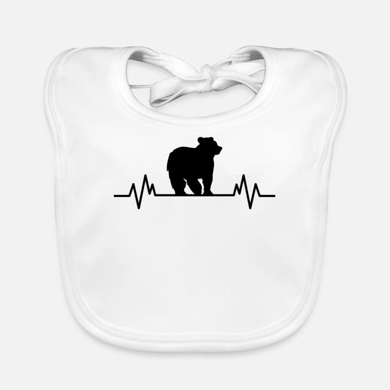 Bear Heartbeat Nature Environmental Protection Bear Gift Organic Baby Bibs