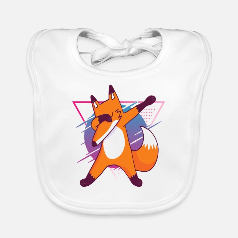 Kinder Fuchs Dabbing Fox Dab Fox in 90s Baby Bio-Lätzchen