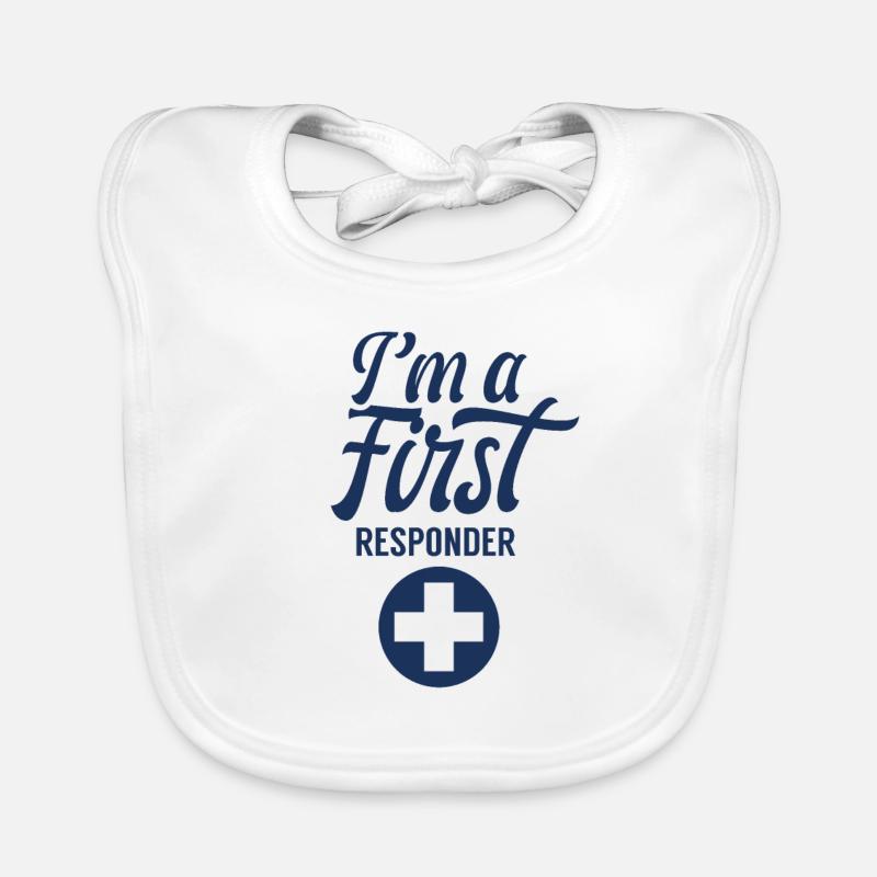 Ich bin ein Ersthelfer Notfallhelfer Erste Hilfe Baby Bio-Lätzchen