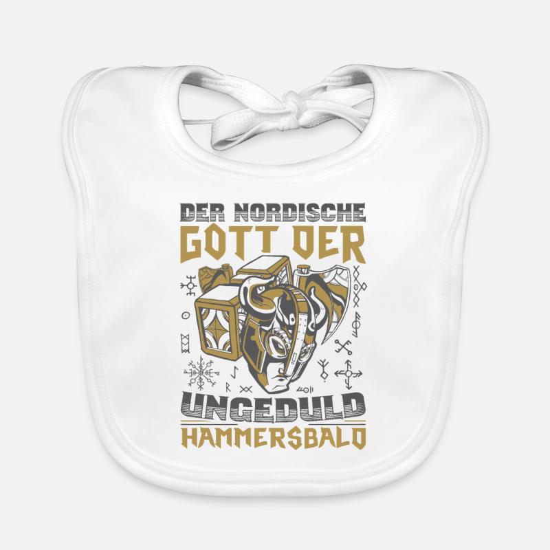 Nordische Gott Der Ungeduld Hammersbald Wikinger Baby Bio-Lätzchen