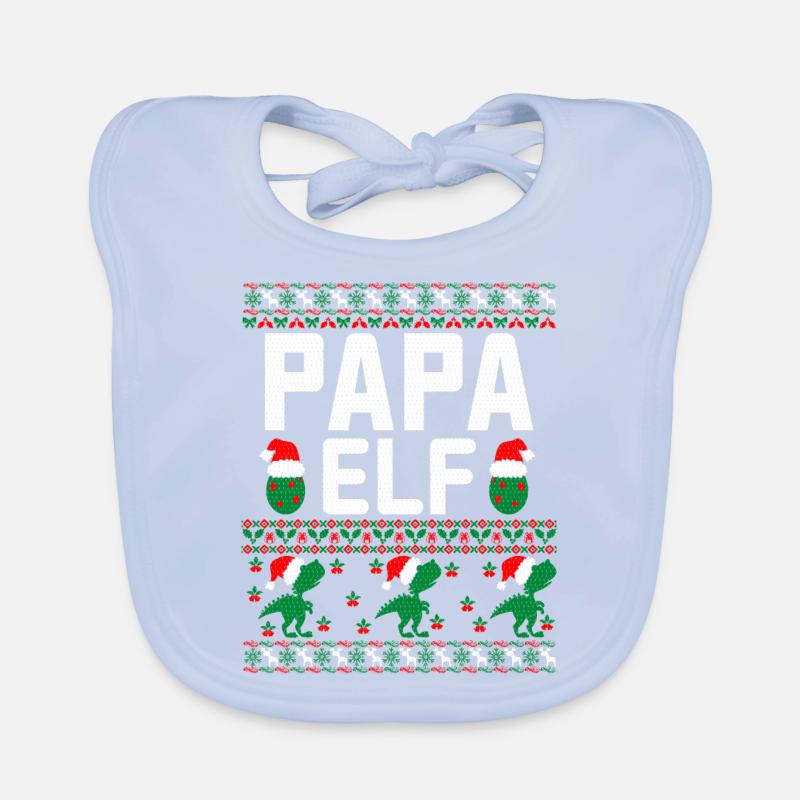 Papa Elf hässlicher Weihnachtspullover Baby Bio-Lätzchen