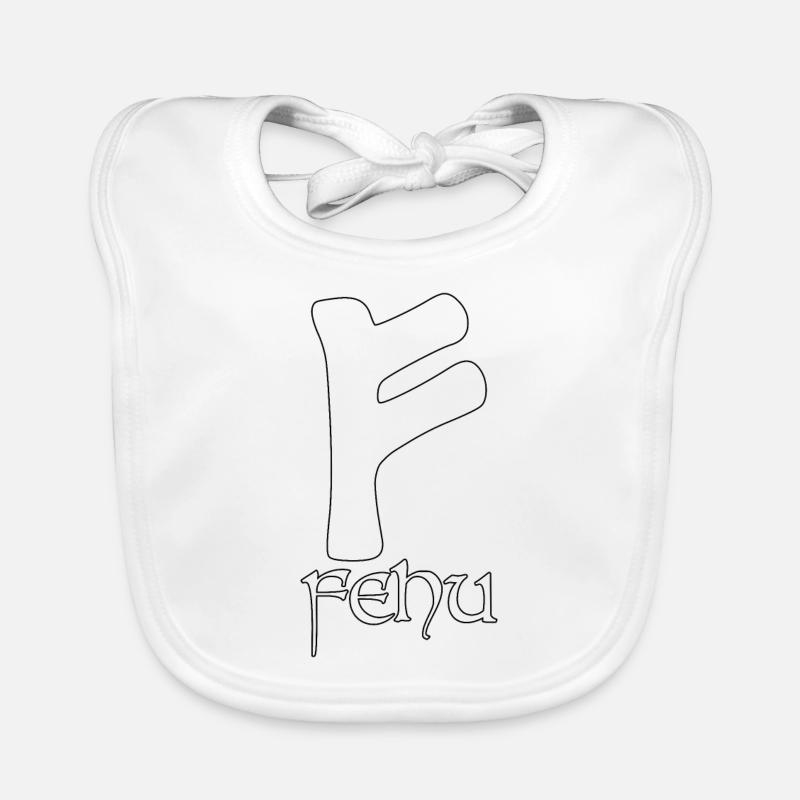 Rune Fehu Protective Rune Magical Powers Organic Baby Bibs
