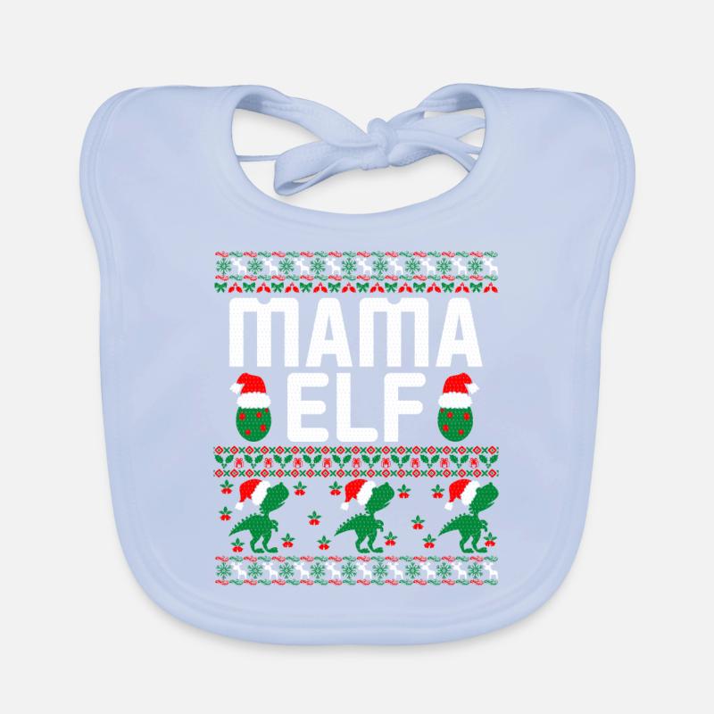Mama Elf hässlicher Weihnachtspullover Baby Bio-Lätzchen