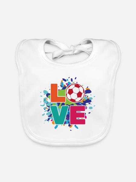 Soccer - Organic Baby Bibs - white - Front