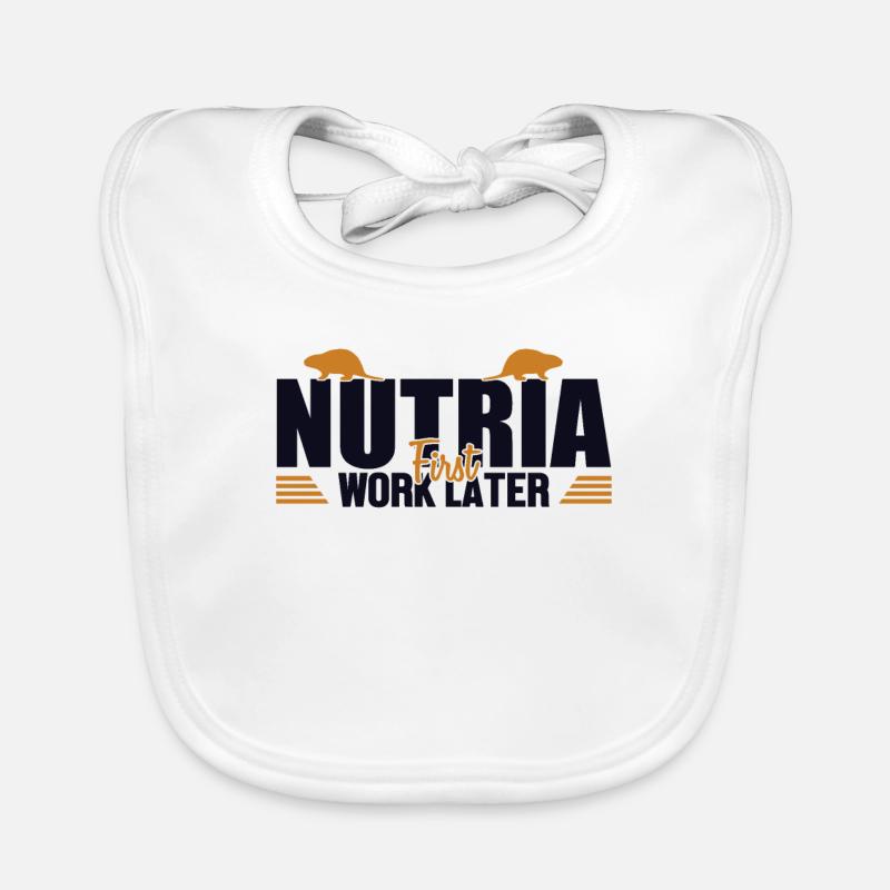 Nutria First Work Later Sumpfbiber Biber Baby Bio-Lätzchen