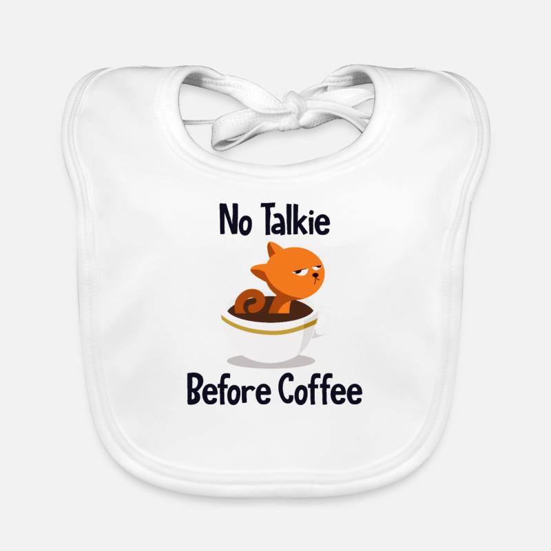 No Talkie Before Coffee Kitty Kitten House Cat Cat Bavoir bio Bébé
