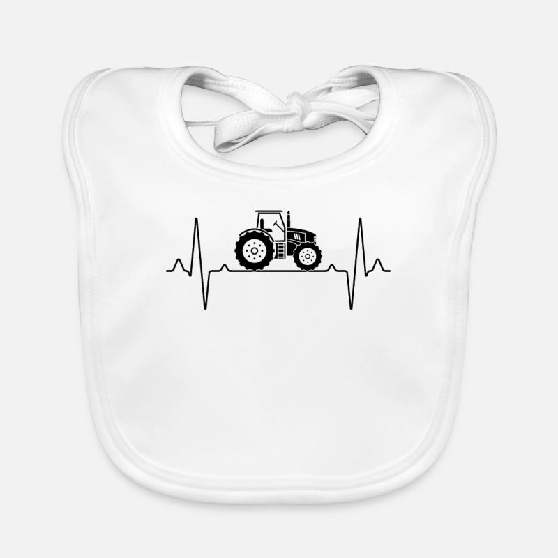 Traktor Herzschlag Baby Bio-Lätzchen