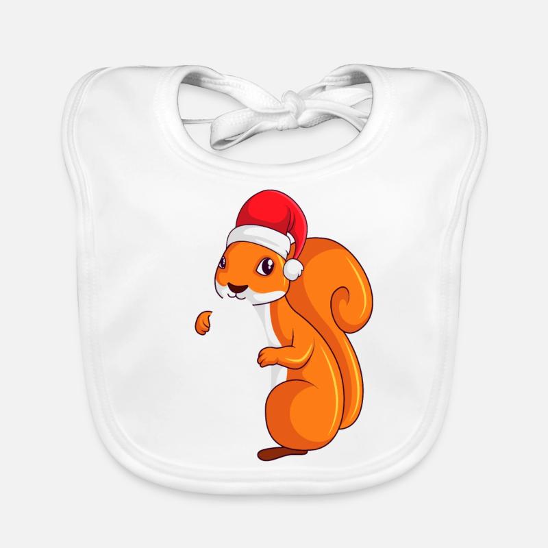 Eichhörnchen Weihnachten Kinder Damen Baby Bio-Lätzchen