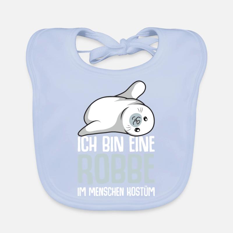 Robbe Seehund Seelöwe Robben Mädchen Baby Bio-Lätzchen