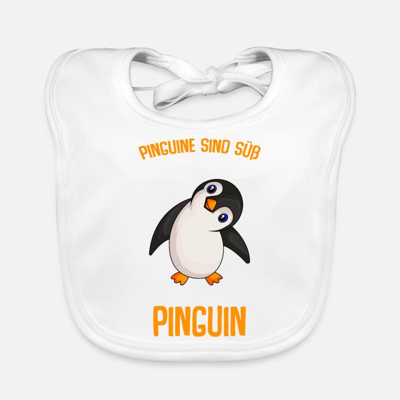 Pinguine sind süß Kinder Mädchen Damen - Baby Bio-Lätzchen - Weiß