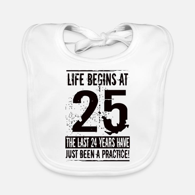 25 Birthday Man Organic Baby Bibs