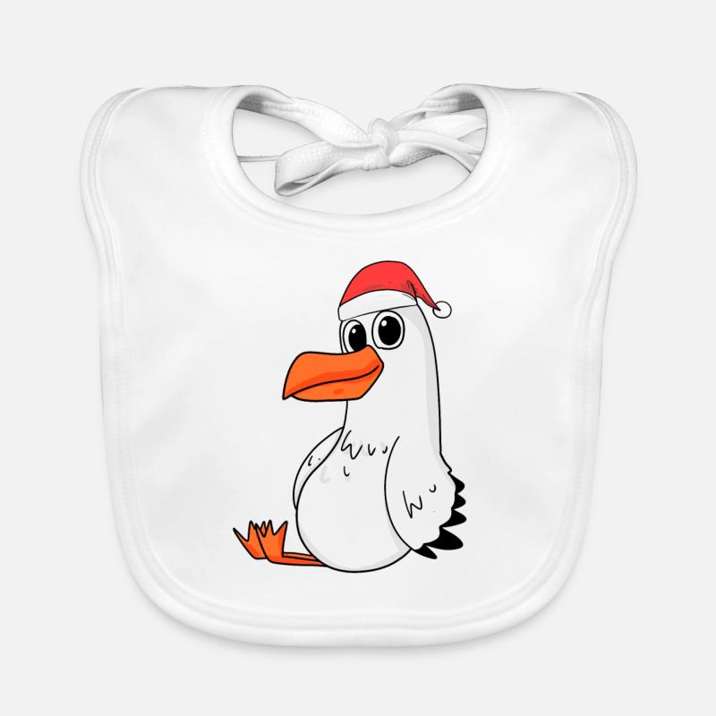 Seagull Christmas Organic Baby Bibs