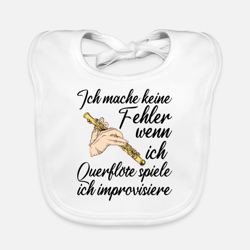 Querflöte - Baby Bio-Lätzchen - Weiß