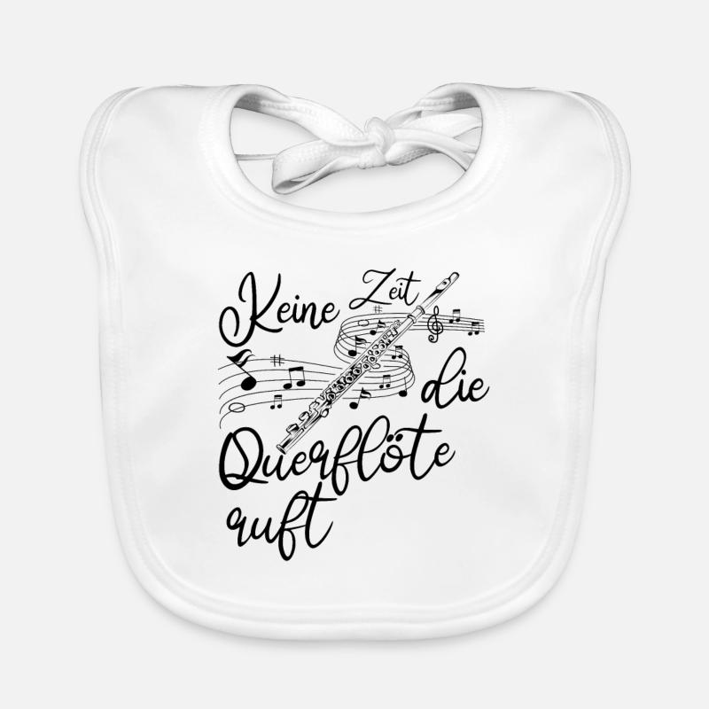 Querflöte - Baby Bio-Lätzchen - Weiß