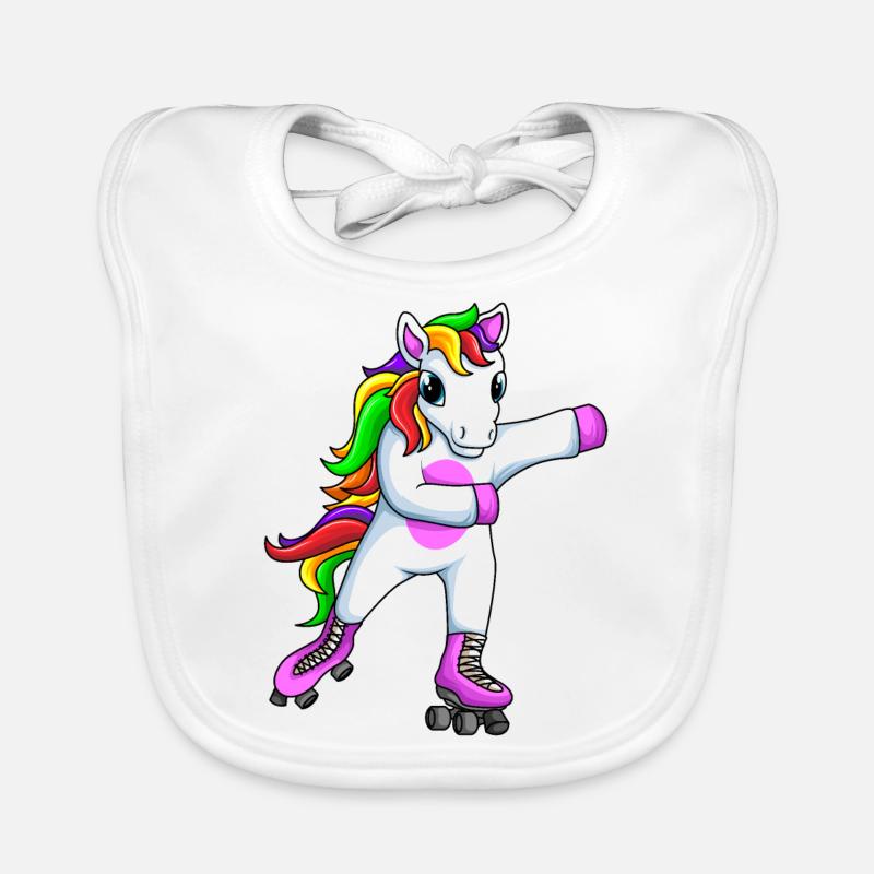Rollschuhe Roller Girl Rollschuh Einhorn Baby Bio-Lätzchen