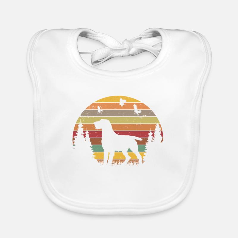 Deutsch Drahthaar Retro German Wirehaired Baby Bio-Lätzchen