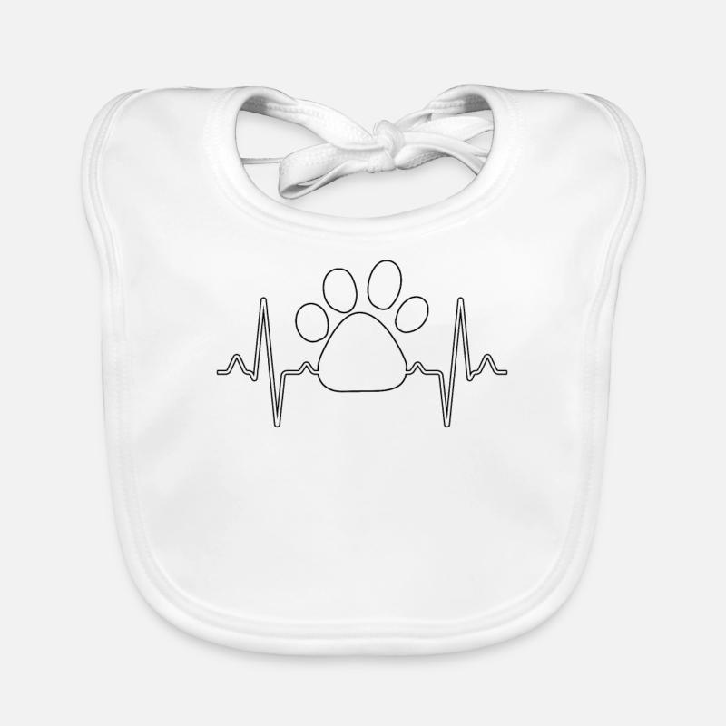 Hunde Pfote Herzschlag Baby Bio-Lätzchen