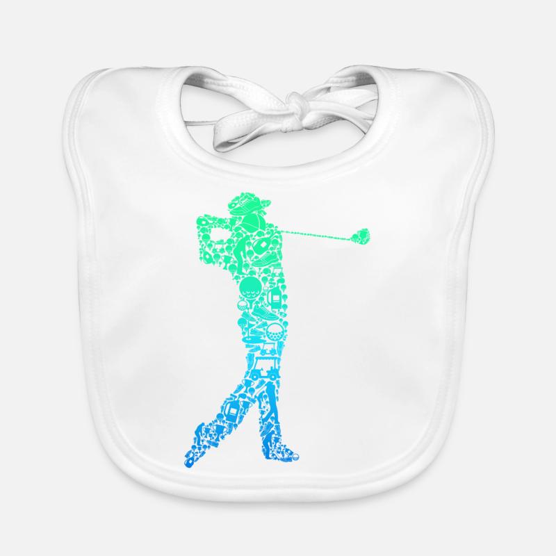 Golf Golfer Golfspieler Männer Baby Bio-Lätzchen