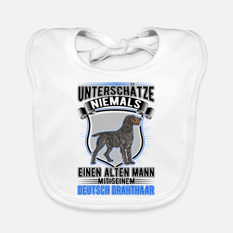 Deutsch Drahthaar Alter Mann German Wirehaired Baby Bio-Lätzchen