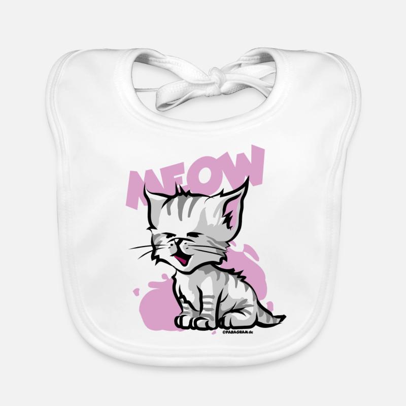Mignon Chat Chat Chat Bande Dessinée Dessin Animé Bavoir bio Bébé