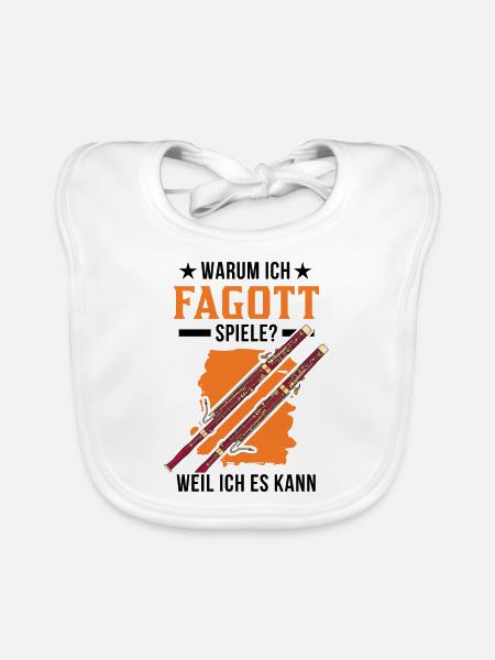 Warum ich Fagott spiele? Weil ich es kann - Baby Bio-Lätzchen - Weiß - Vorne