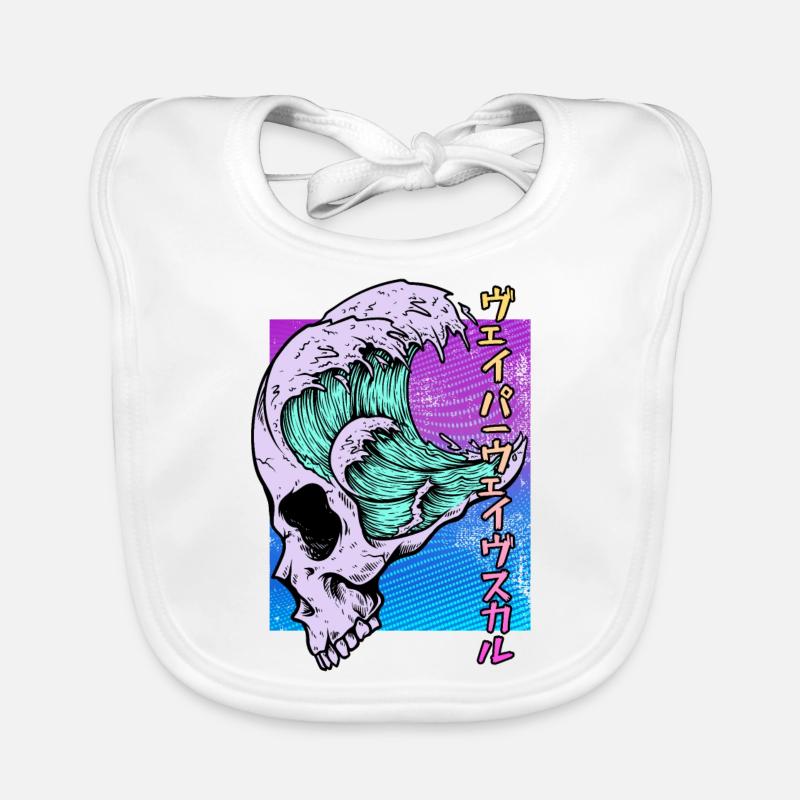 Kaganawa Great Wave Pastel Goth Schädel Vaporwave Baby Bio-Lätzchen