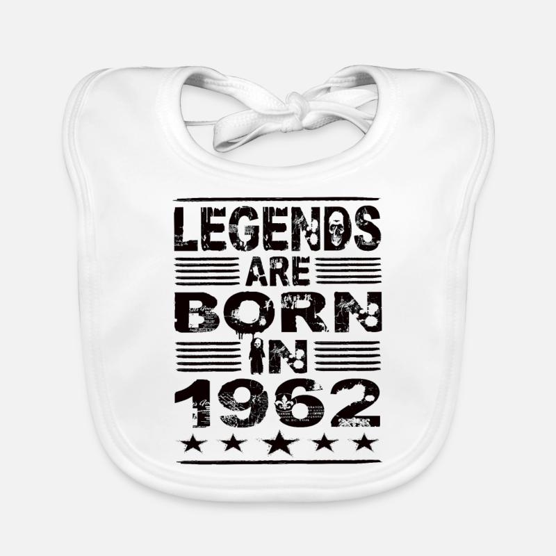 Legends are born in 1962 Organic Baby Bibs