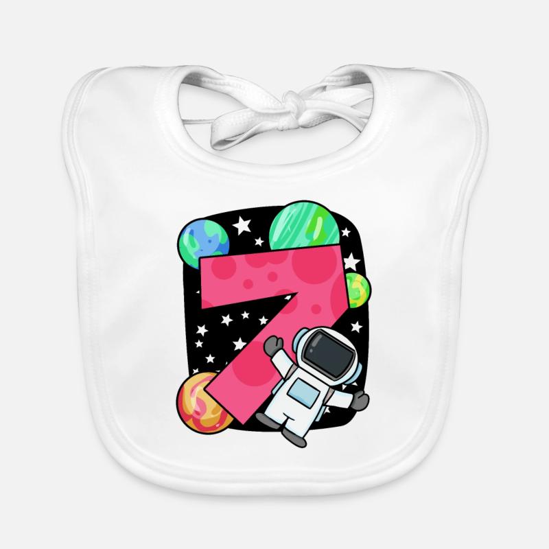7 birthday boy - 7 years old - I am 7 Organic Baby Bibs
