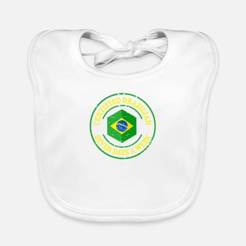 Drapeau Brésilien Certifié Brésilien Bavoir bio Bébé
