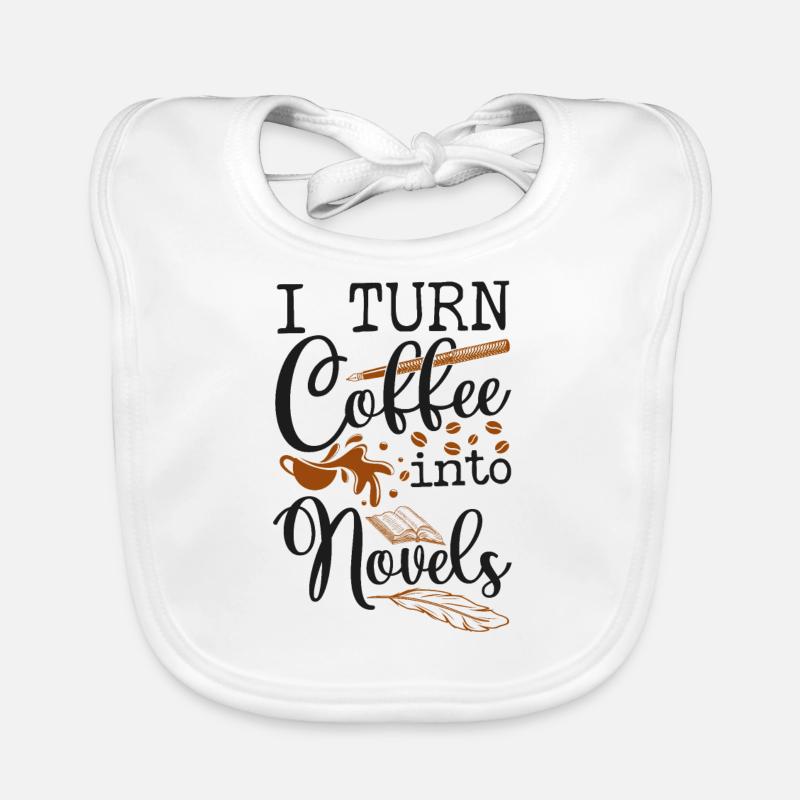 Écrire un roman de café Écrivain & Bavoir bio Bébé