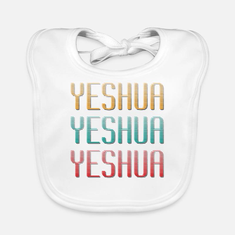 Jesus - Yeshua - Baby Bio-Lätzchen - Weiß