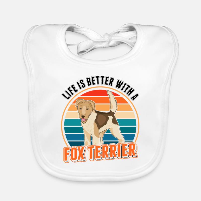 Life is better with a Fox terrier Foxterrier Baby Bio-Lätzchen