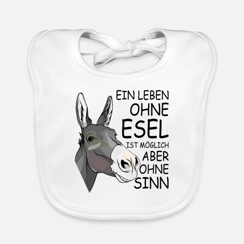 Bauer Esel - Baby Bio-Lätzchen - Weiß