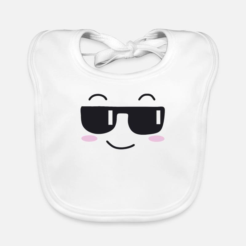 Sonnenbrille lachen Gesicht Baby Bio-Lätzchen