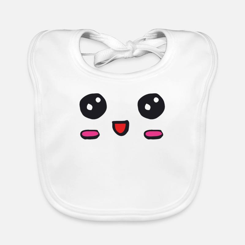 Visage kawaii avec un sourire ouvert Bavoir bio Bébé