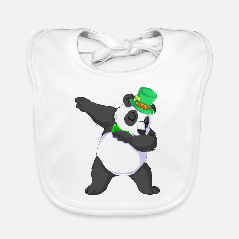 Dabbing Panda St Patricks Tag Baby Bio-Lätzchen