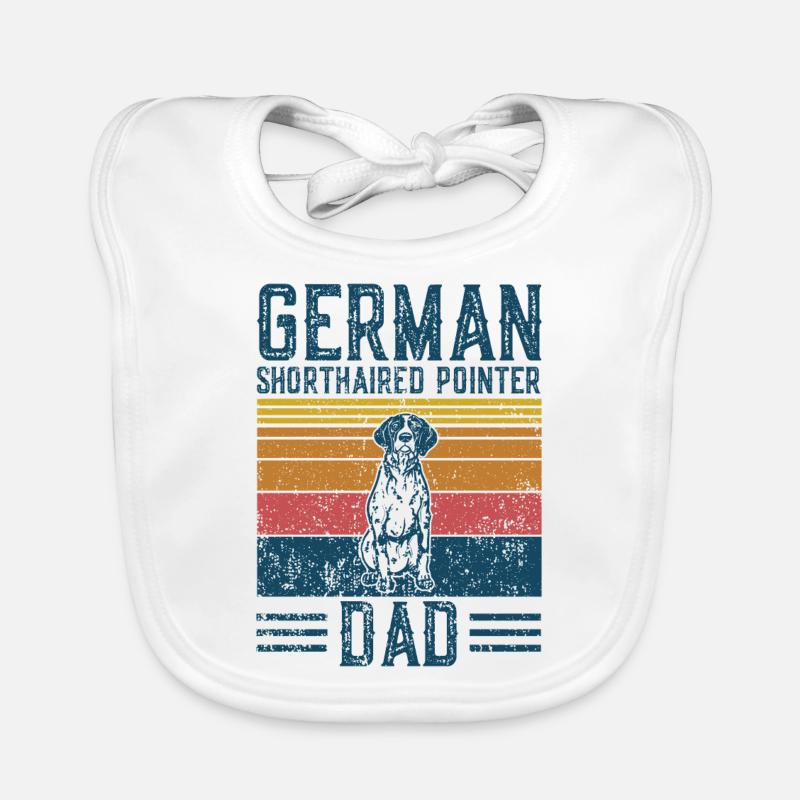 Dog APS-Dad - Vintager Deutscher Pointer-Dadi Organic Baby Bibs