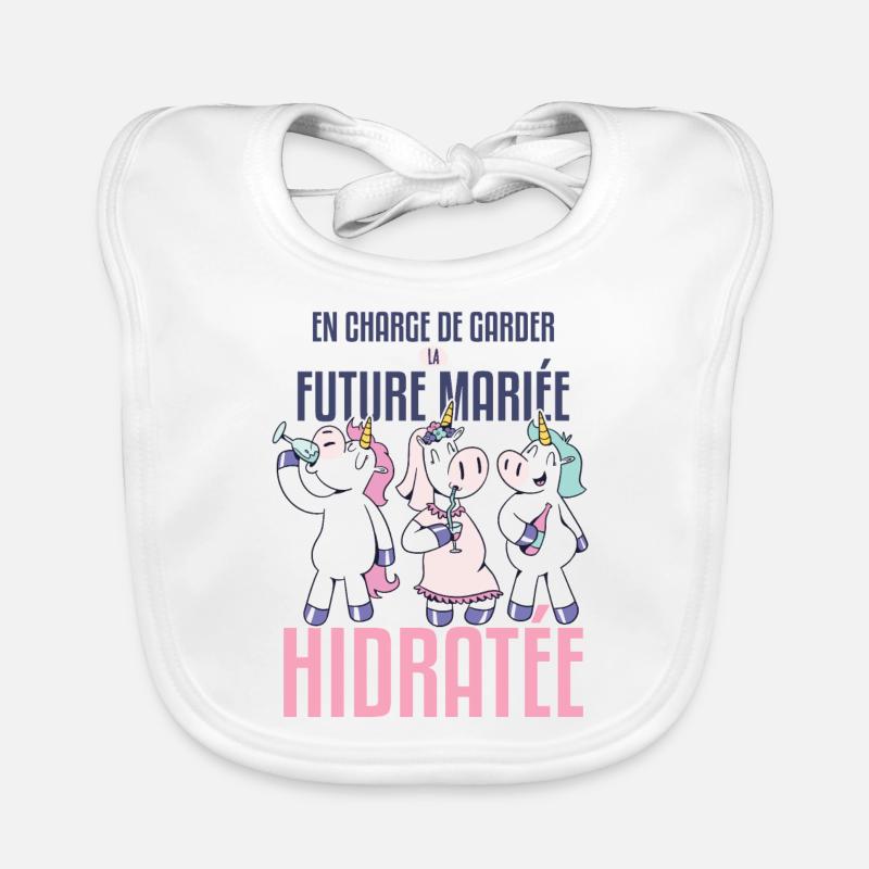 future mariée hydratée, humour EVJF Bavoir bio Bébé