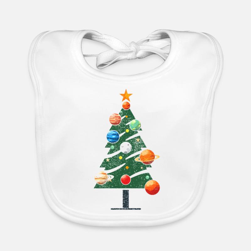 Weihnachtsbaum mit Planeten Baby Bio-Lätzchen